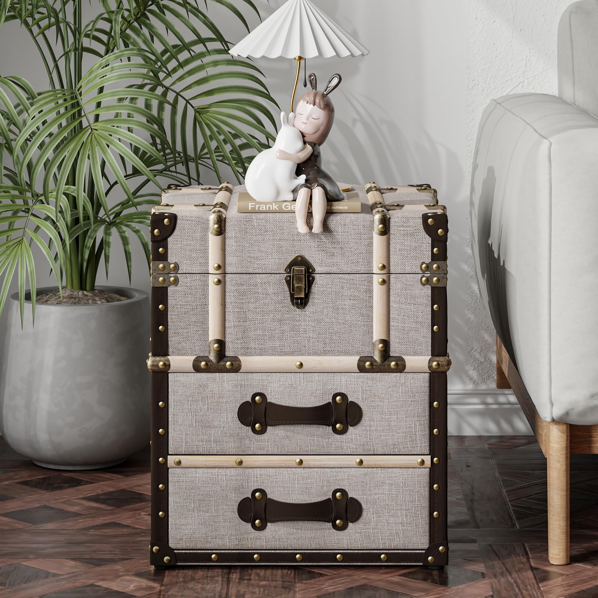 Amazon.com: Aoikax Vintage Storage Chest with Buckle Hinged Top